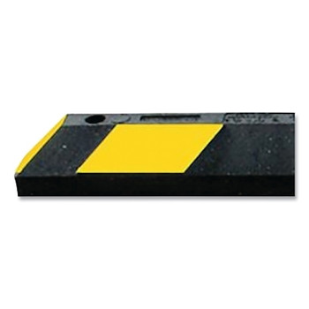 NoTrax Park-It Reflective Parking Stop Curb, 4 in H x 6 in W x 72 in L, Recycled Rubber, Black w/Yellow Reflective Tape (1 EA / EA)