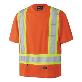 Pioneer 6990U/6991U Birdseye Hi-Viz Safety T-Shirt, Short Sleeves, 2X-Large, Orange (1 EA / EA)