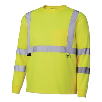 Pioneer 68887U/6888U HV Long-Sleeved Birdseye Safety Shirt, 4X-Large, Yellow/Green (1 EA / EA)