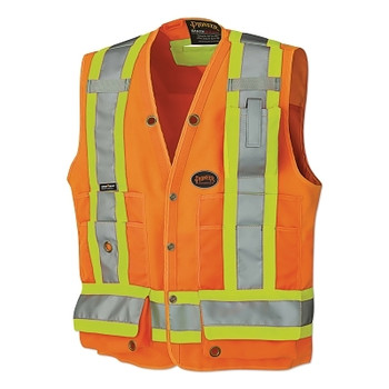 Pioneer 6692AU/6693AU HV Woven 150D Multi-Pocket Surveyor Vest, Medium, Orange (1 EA / EA)