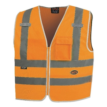Pioneer 6855U/6856U Hi-Vis Multi-Pocket Safety Vest, X-Large, Orange (1 EA / EA)