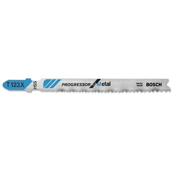 Bosch Power Tools Progressor Series T123X Jigsaw Blade for Metal, 4 in, 10-24 TPI (5 EA / CD)