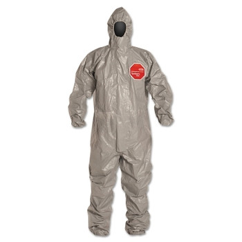 DuPont Tychem 6000 Coverall, Resp. Fit Hood, Elastic Wrist and Ankles, Gray, 3X-Large (6 EA / CA)