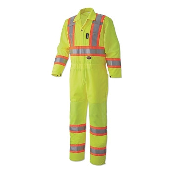 Pioneer FR Cotton Coveralls with Reflective Trim, Hi-Viz Yellow/Green, Size XL (1 EA / EA)