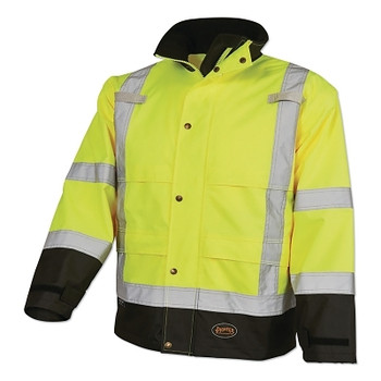 Pioneer 5400AU/5401AU HV Ripstop Waterproof Safety Jacket, 4X-Large, Green (1 EA / EA)