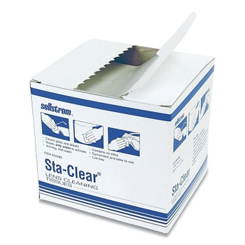 Sellstrom Sta-Clear Lens Cleaning Tissue, 10-1/2 in L x 4-1/2 in W, 1,000 Tissues Per Box (1 BX / BX)