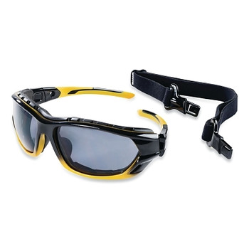 Sellstrom XPS530 Sealed Series Protective Eyewear Safety Glasses, Smoke Lens, Polycarbonate, Ylw/Blk Frame (1 EA / EA)