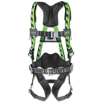 Honeywell Miller AirCore Full-Body Harness, Steel Side/Stand-Up Back D-Rings, Universal, Quick-Connect/Tongue Straps, Blue (1 EA / EA)