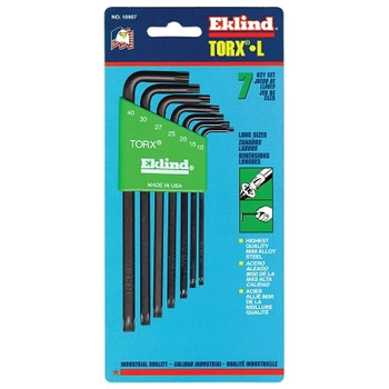 Eklind Tool Torx L-Key Sets, Long Allen Wrench, 7 pieces (1 SET / SET)