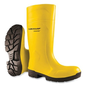 Dunlop Protective Footwear Purofort FoodPro MultiGrip Boots, Men's 8, Polyurethane, Yellow/Black (1 EA / EA)