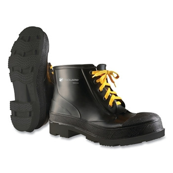 ONGUARD Monarch Steel Toe Ankle Boots, Lace-Up, Men's 8, Polyester/PVC, Black (1 PR / PR)