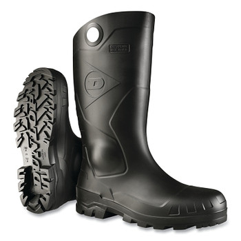 Dunlop Protective Footwear Chesapeake Rubber Boots, Steel Toe, Unisex 13, 16 in Boot, PVC, Black (1 PR / PR)