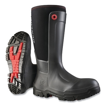Dunlop Protective Footwear Snugboot WorkPro Full Safety Boots, Composite Toe, Men's 5, PUROFORT/PURETEX, Black (1 PR / PR)
