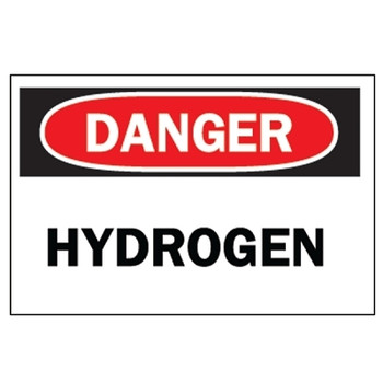 Brady Chemical & Hazardous Material Signs, Danger/Hydrogen, White/Red/Black (1 EA / EA)