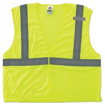 Ergodyne GloWear 8210HL Class 2 Economy Vests w/Pocket, Hook/Loop Closure, 2XL/3XL, Lime (1 EA / EA)