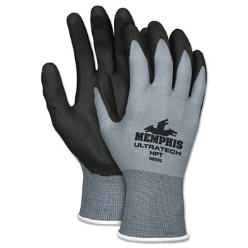 MCR Safety UltraTech HPT Coated Gloves, Large, Black/Gray/White (12 PR / DZ)