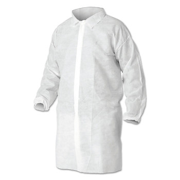 Kimberly-Clark Professional KleenGuard A10 Light Duty Lab Coat, X-Large, Polypropylene, White, Elastic Wrist (50 EA / CA)