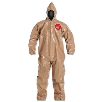 DuPont Tychem CPF3 Coveralls with attached Hood and Socks, Tan, 3X-Large (6 EA / CA)