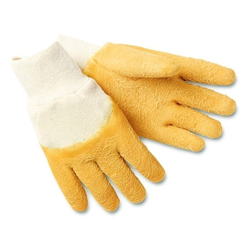 MCR Safety 6830 Dipped Gloves, Large, Yellow (12 PR / DZ)