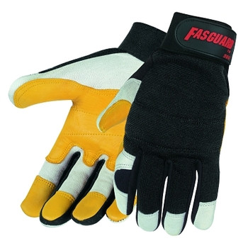 MCR Safety Fasguard Multi-Task Gloves, Black/Beige/White, Large (12 PR / DOZ)
