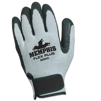 MCR Safety Flex Tuff-II Latex Coated Gloves, Large, Gray/Black (144 PR / CA)
