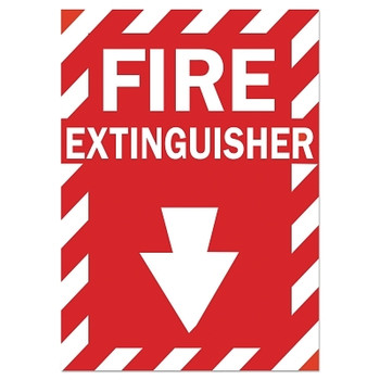 Brady Health & Safety Signs, FIRE EXTINGUISHER, Polyester Sticker (1 EA / EA)
