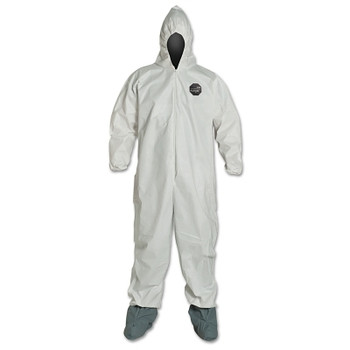 DuPont ProShield NexGen Coveralls with Attached Hood and Boots, White, Large (25 EA / CA)