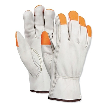 MCR Safety Select Grain Cow Leather Drivers Gloves, Lg, Unlined, Beige (1 DZ / DZ)