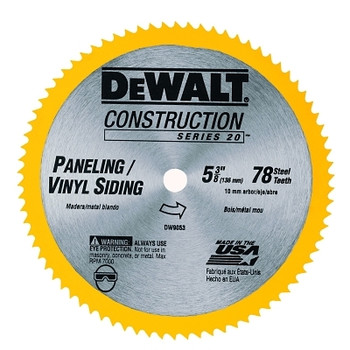 DeWalt Cordless Construction Saw Blades, 5 3/8 in, 78 Teeth (1 EA / EA)