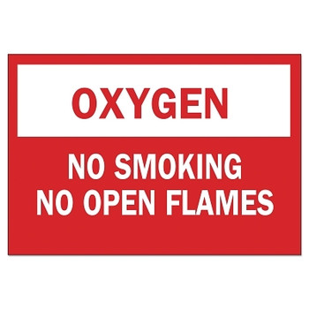 Brady Chemical and Hazardous Material Signs, Oxygen/No Smoking No Open Flames (1 EA / EA)