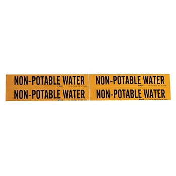 Brady Self-Sticking Vinyl Pipe Markers, Non-Potable Water, Black/Yellow, 7 in x 7 in (1 EA / EA) Brady Self-Sticking Vinyl Pipe Markers, Non-Potable Water, Black/Yellow, 7 in x 7 in (1 EA / EA)