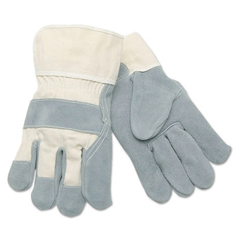 MCR Safety Select Split Cow Gloves, X-Large, Gray/White (12 PR / DZ)
