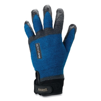 Ansell ActivARMR Heavy Laborer Gloves, Medium, Black/Blue (12 PR / DZ)