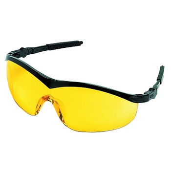 MCR Safety Storm Protective Eyewear, Amber Lens, Polycarbonate, Black Frame, Nylon (1 EA / EA)