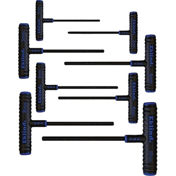 Eklind Tool Power-T Hex Key Sets, 8 per set, Hex Tip, Metric, 6 in Handle (1 ST / ST)