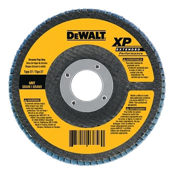 DeWalt Type 29 HP Flap Discs, 7 in Dia., 40 Grit, 5/8 in - 11, 8700 RPM (5 EA / BX)