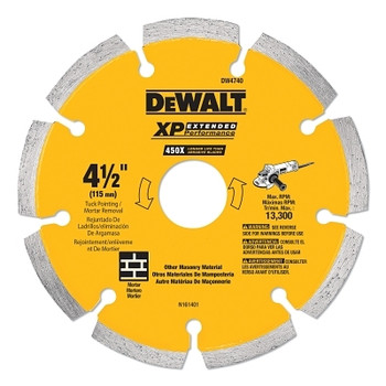 DeWalt Diamond Saw Blade, Masonry, 4-1/2 in. Dia. (3 EA / CA)