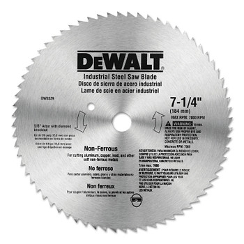 DeWalt Steel Circular Saw Blades, 7 1/4 in, 68 Teeth (1 EA / EA)