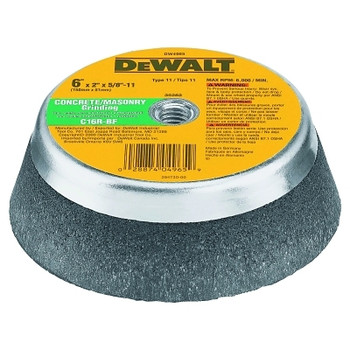 DeWalt Type 11 Cub Wheels, 6 in, C16R Grit, 6000 RPM, Aluminum Oxide/Silicon Carbide Grain (10 EA / BOX)