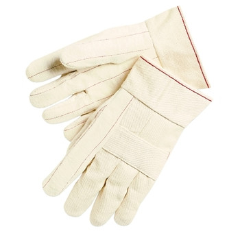MCR Safety Canvas Double Palm and Hot Mill Gloves, Cotton/Unlined, Beige, Large (12 PR / DOZ)