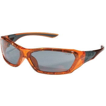 MCR Safety ForceFlex Protective Eyewear, Silver Mirror Lens, Duramass HC, Orange Frame (12 EA / PK)