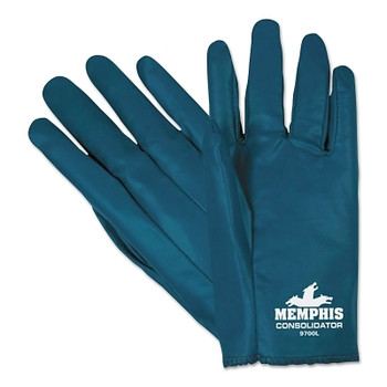 MCR Safety Consolidator Nitrile Gloves, Slip-On, Cotton Interlock, Medium, Blue (12 PR / DZ)