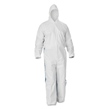 Kimberly-Clark Professional KleenGuard A40 Hooded Coveralls with Breathable Back, Blue/White, 5X to 6X-Large (1 CA  / CA)