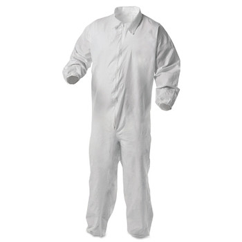 Kimberly-Clark Professional KleenGuard A35 Economy Liquid & Particle Protection Coveralls, Zipper Front/Elastic Wrists/Ankles, White, Lrg (1 CA  / CA )