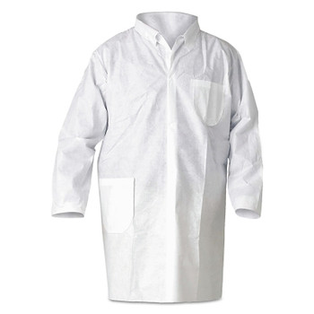 Kimberly-Clark Professional KleenGuard A20 Breathable Particle Protection Lab Coat, Large, White (25 EA / CS)