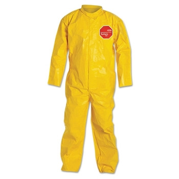 DuPont Tychem 2000 Coverall, Bound Seams, Collar, Open Wrists and Ankles, Front Zipper, Storm Flap, Yellow, Medium (12 EA / CA)