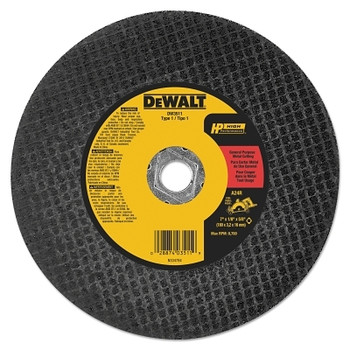 DeWalt Metal Abrasive Saw Blades, Type 1, 7 in, 5/8 in Arbor, A24R Grit, 8,700 rpm (25 EA / BX)