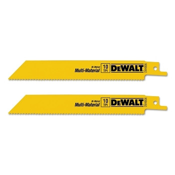 DeWalt Bi-Metal Reciprocating Saw Blades, 6 in, 10 TPI, Straight Back, Wood, 2/PK (10 EA / BOX)