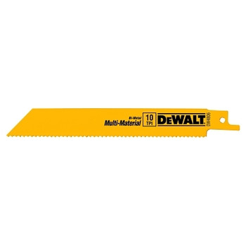DeWalt Bi-Metal Reciprocating Saw Blades, 6", 10 TPI, Straight Bk, Multi-Material, Bulk (100 EA / BOX)