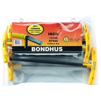 Bondhus Balldriver T-Handle Hex Key Sets, Hex Ball Tip, Inch (1 SET / SET)